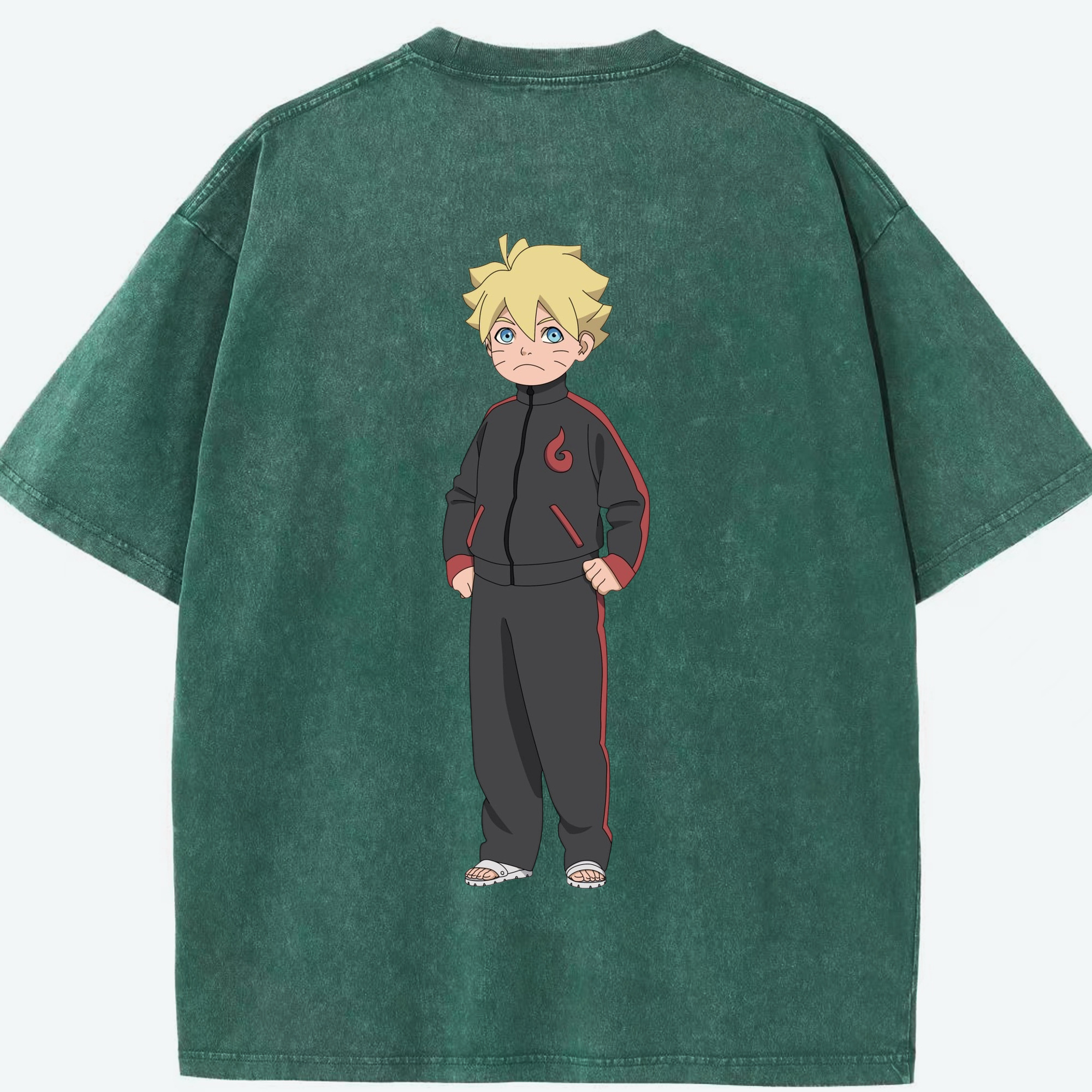 （画像用） NARUTO -ナルト- うずまき ボルト Uzumaki Boruto 綿100% ヴィンテージ風 半袖Tシャツ（背面プリント）